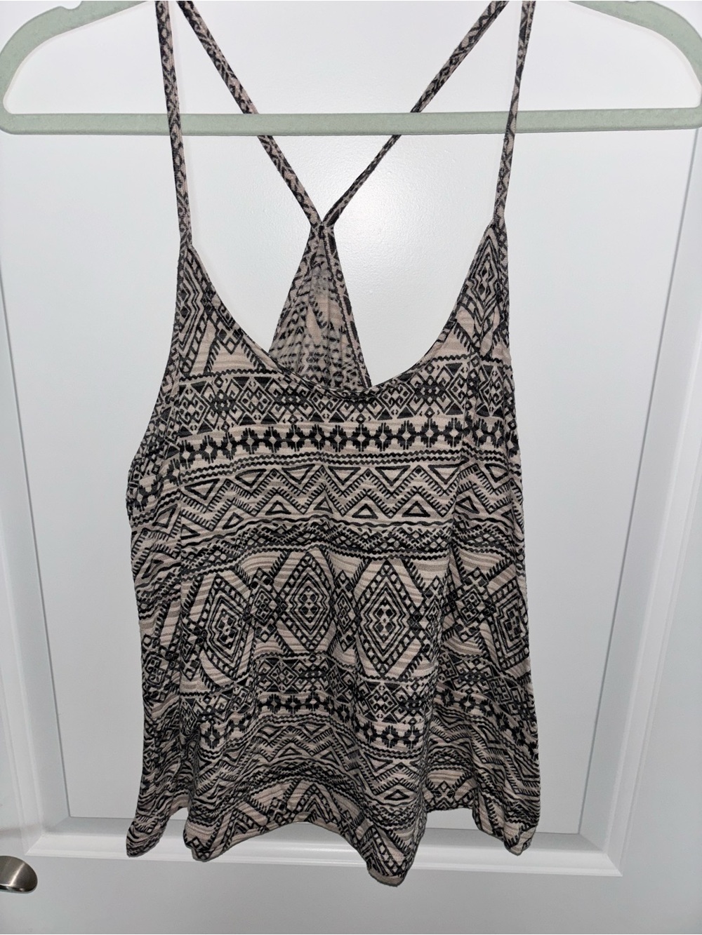 Forever 21 Black & Beige Aztec Print Strappy Cami